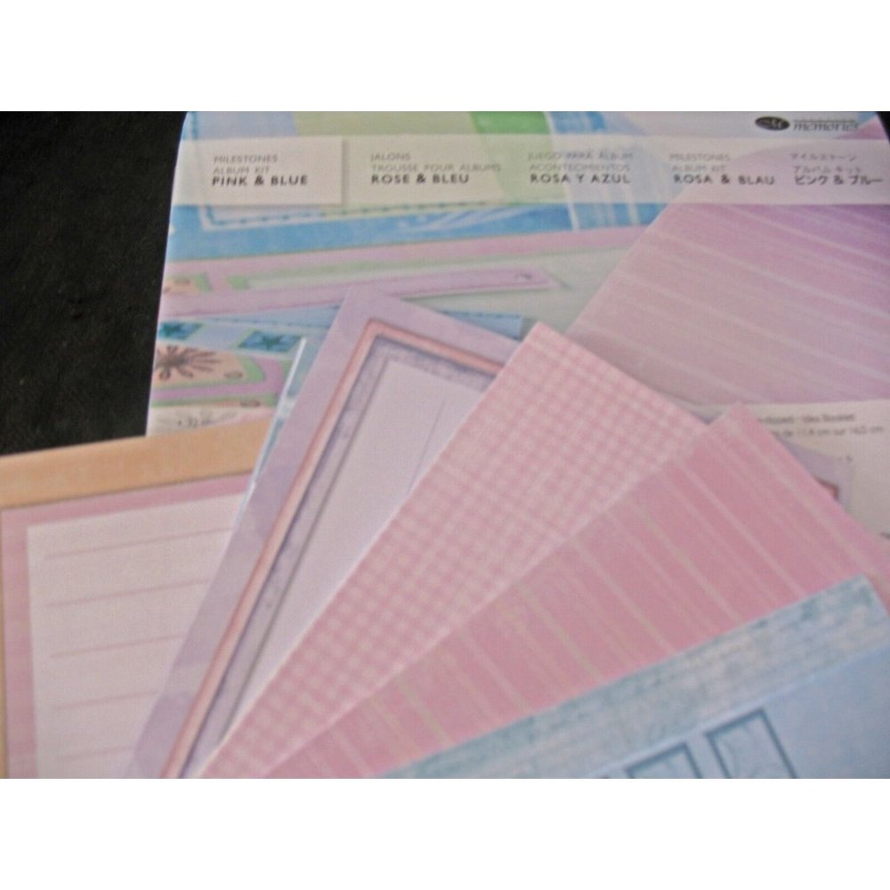 CREATIVE MEMORIES Milestones album Kit; Pink&Blue4.5x6.5 Photo mats & journaling